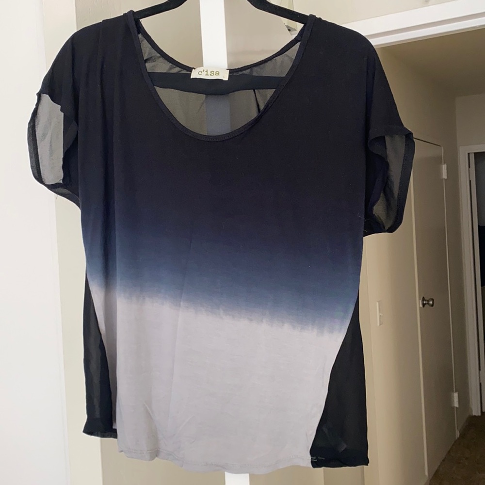 Ombré blouse with a sheer back